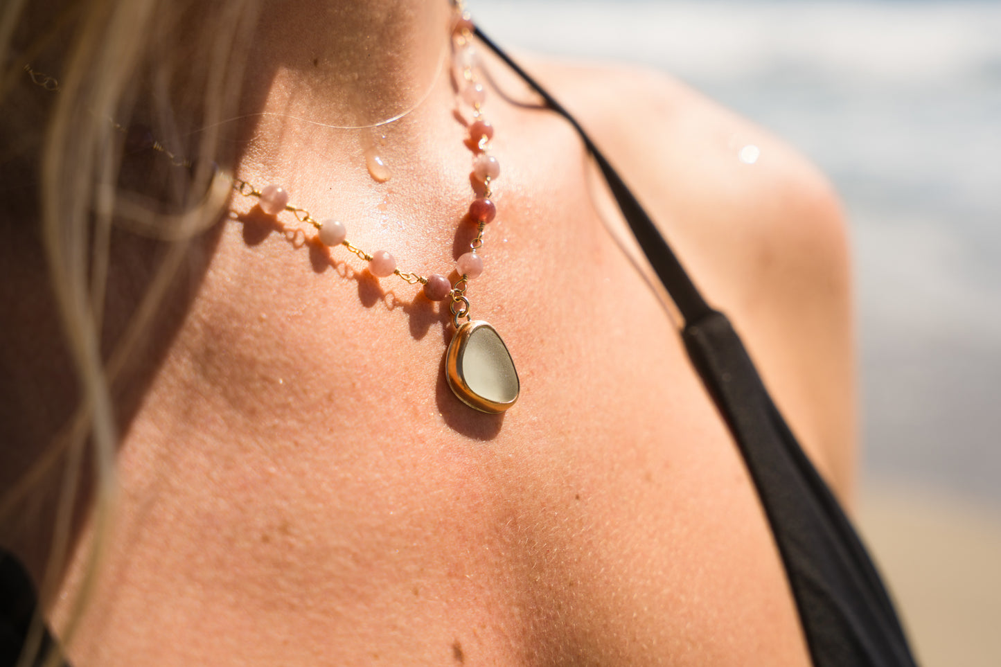 Gold Sea Glass Necklace