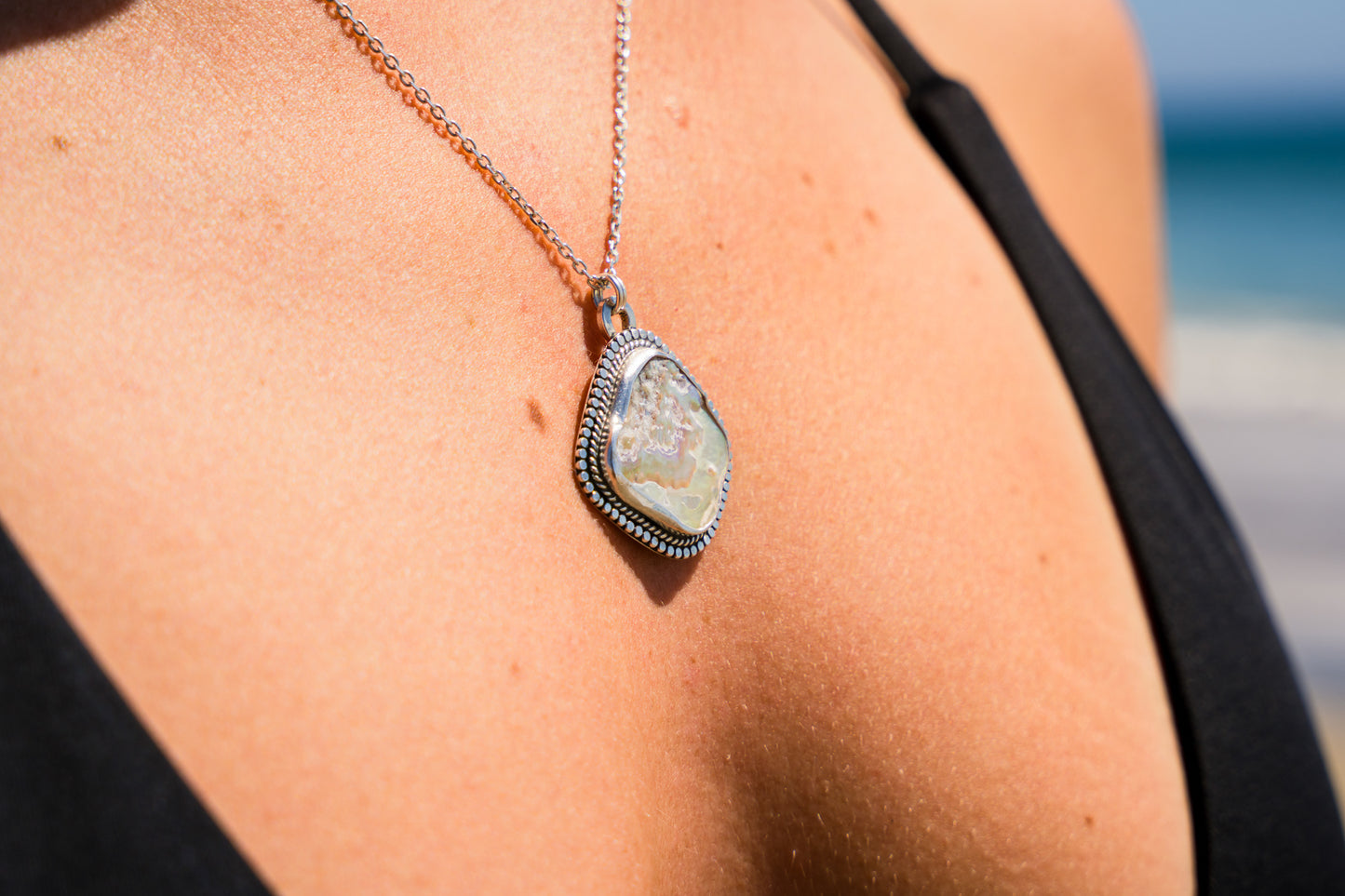 Chunky Abalone Frame Pendant