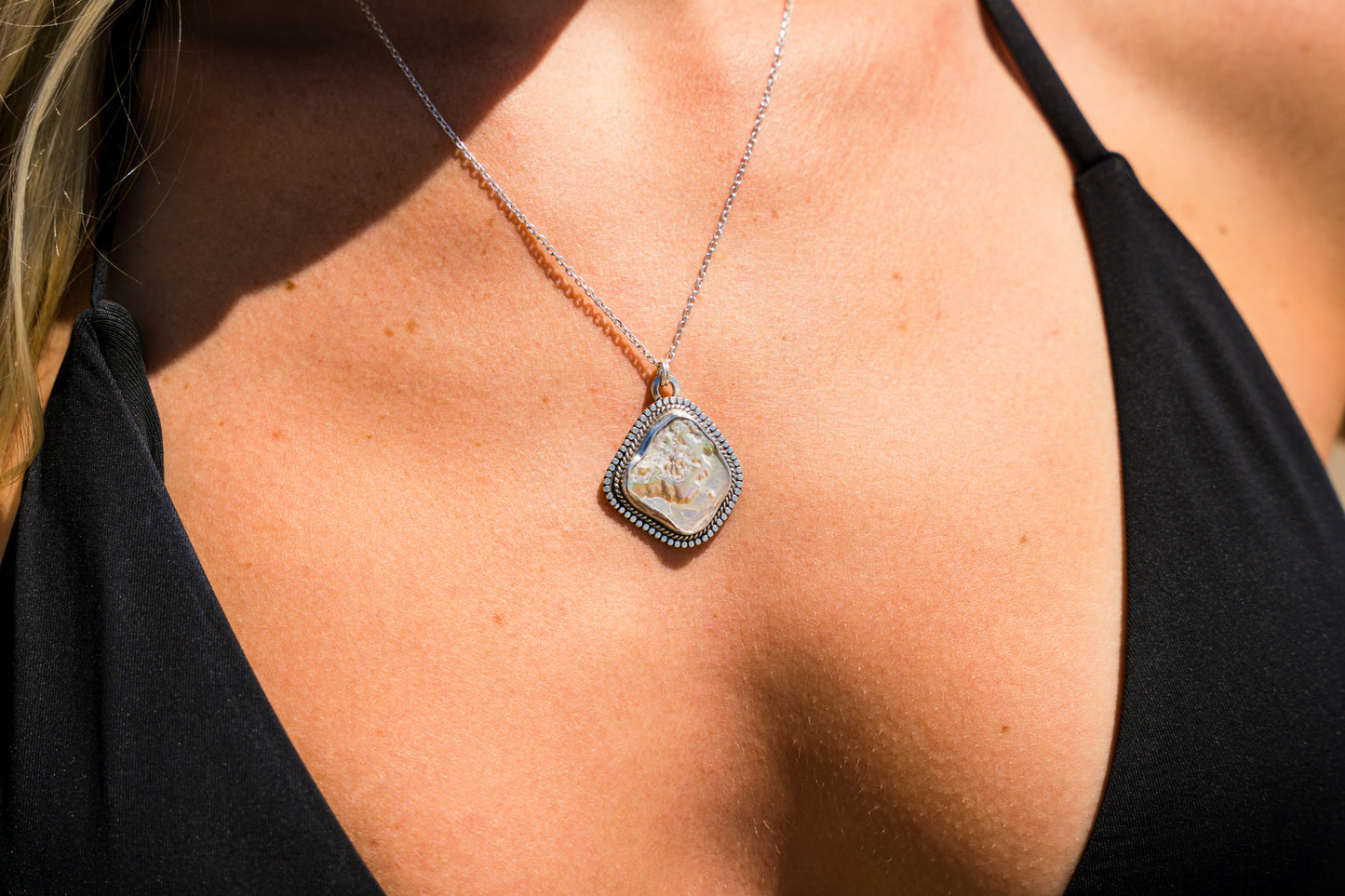 Chunky Abalone Frame Pendant