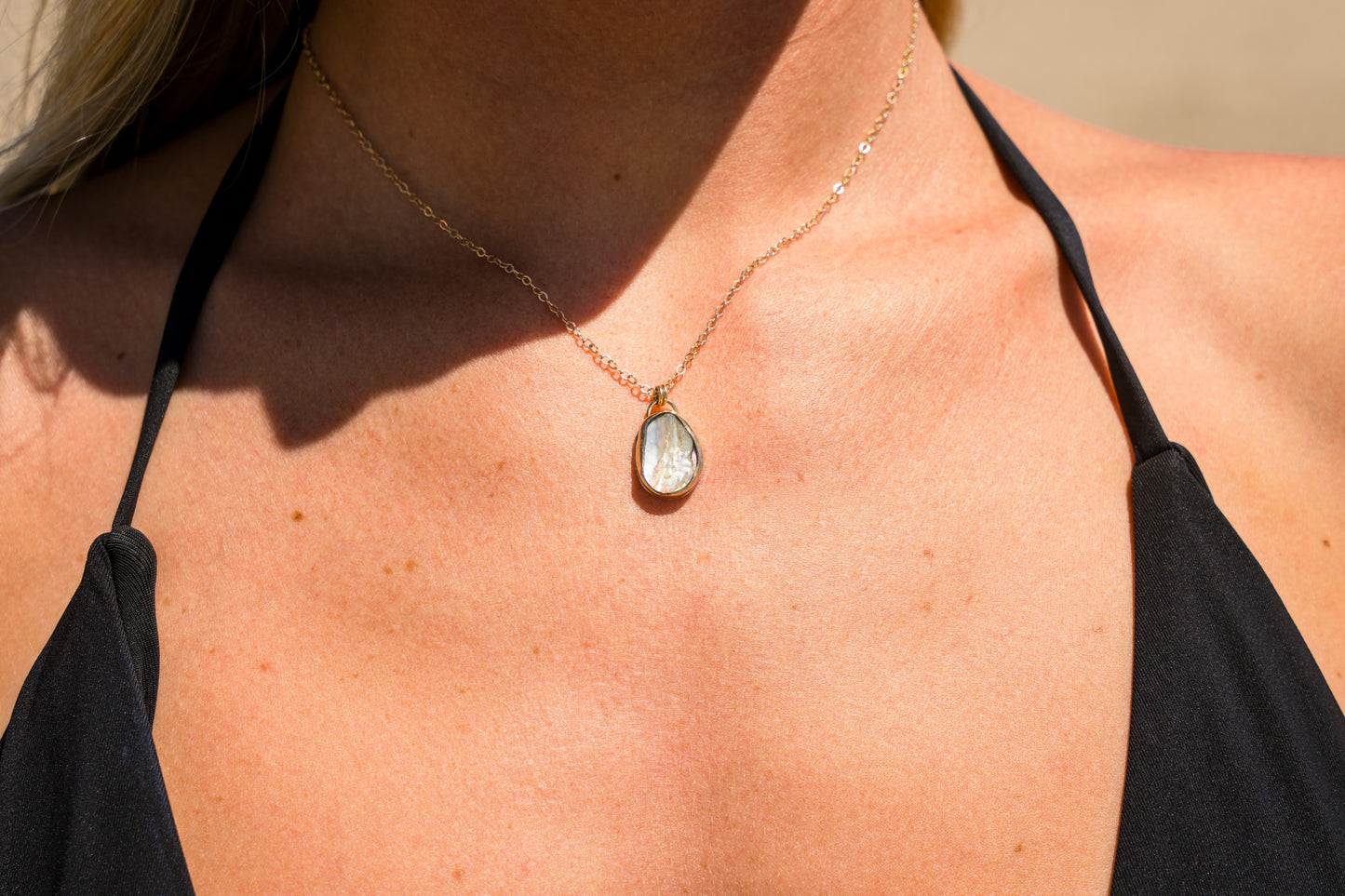 Gold Abalone Pendant