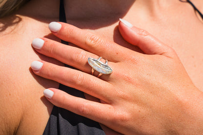 Double Band Abalone Ring SIZE 7
