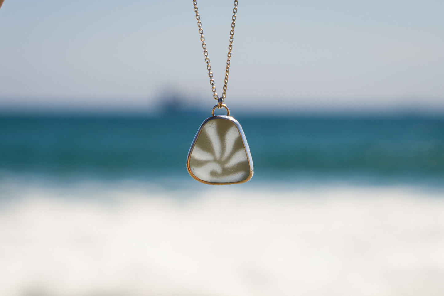 Sun Rays & Waves Sea Glass Necklace