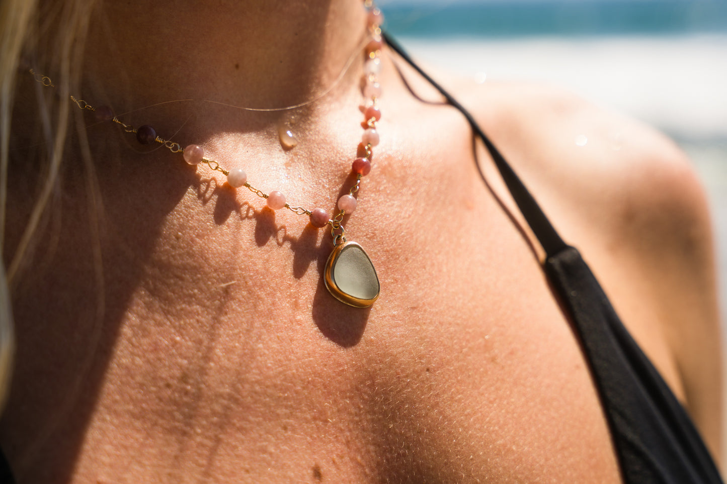 Gold Sea Glass Necklace
